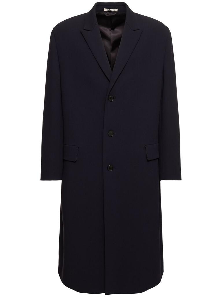 AURALEE Double-woven Wool Chesterfield Coat