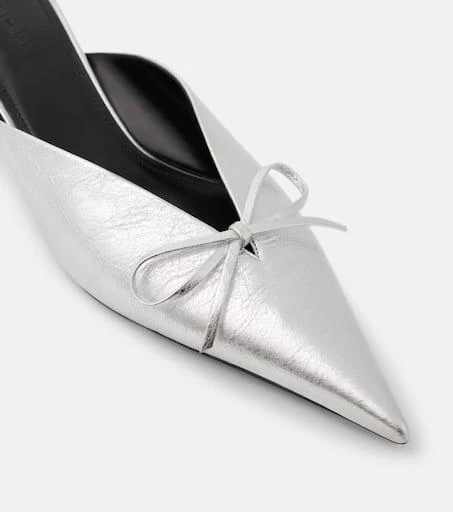 Balenciaga Knife Bow 40 metallic leather mules 5