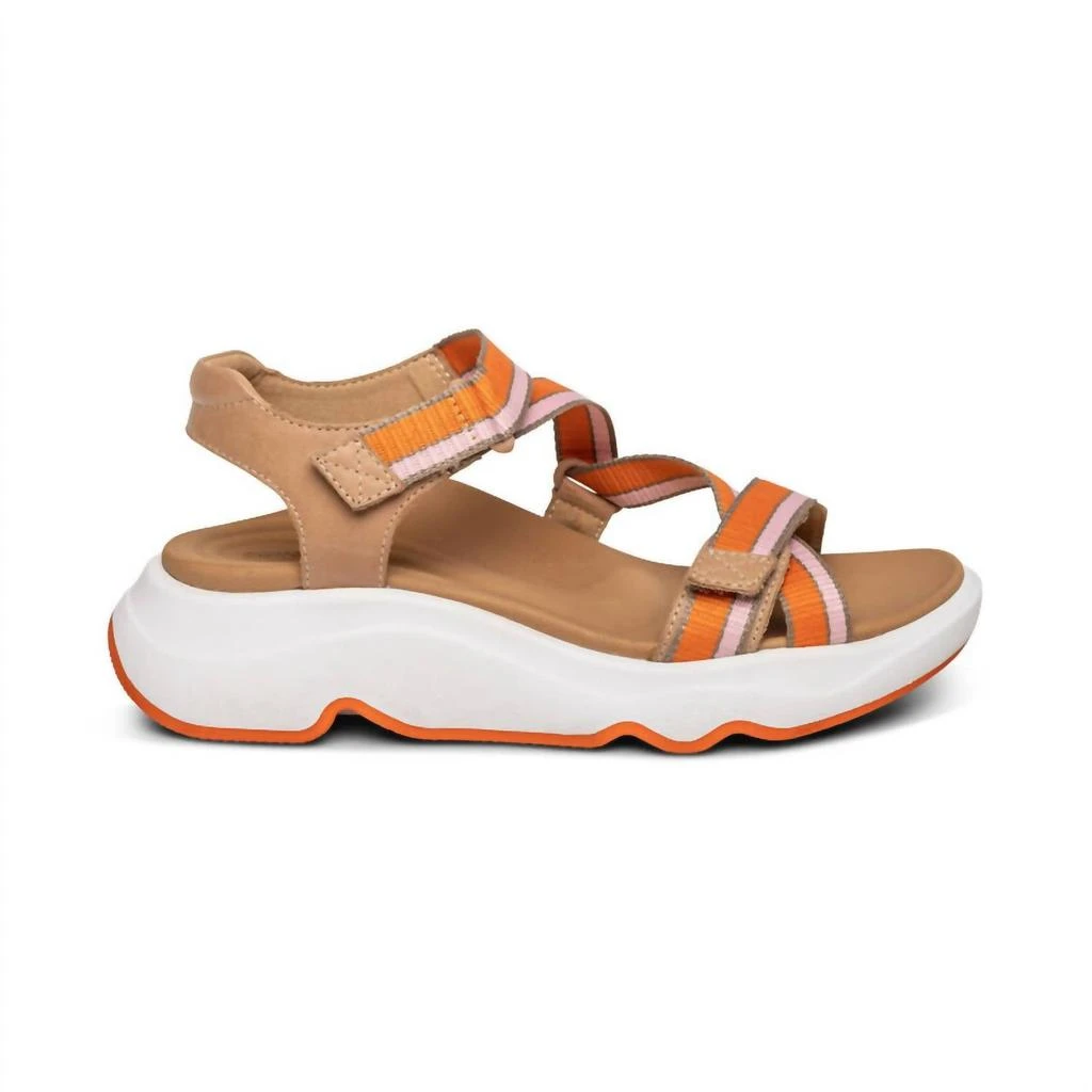 Aetrex Marz Adjustable Sport Sandal In Camel 2
