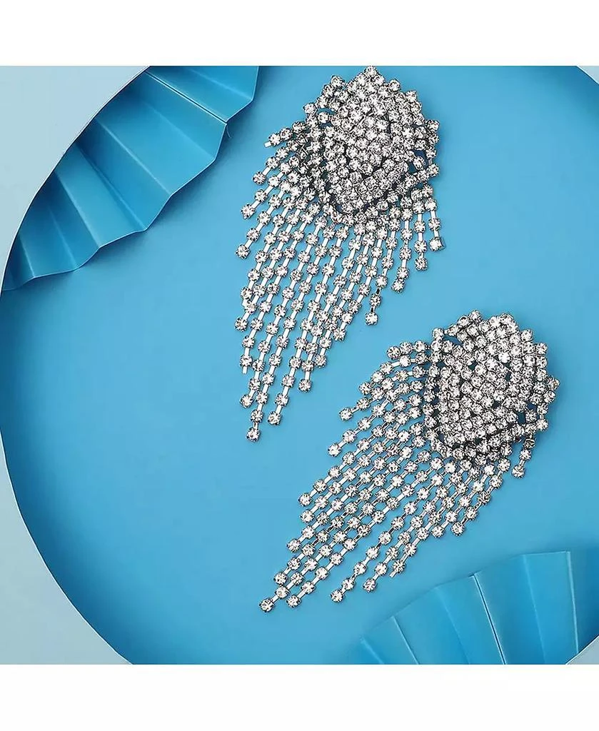 SOHI Women
s Silver Bling Cluster Drop Earrings 2