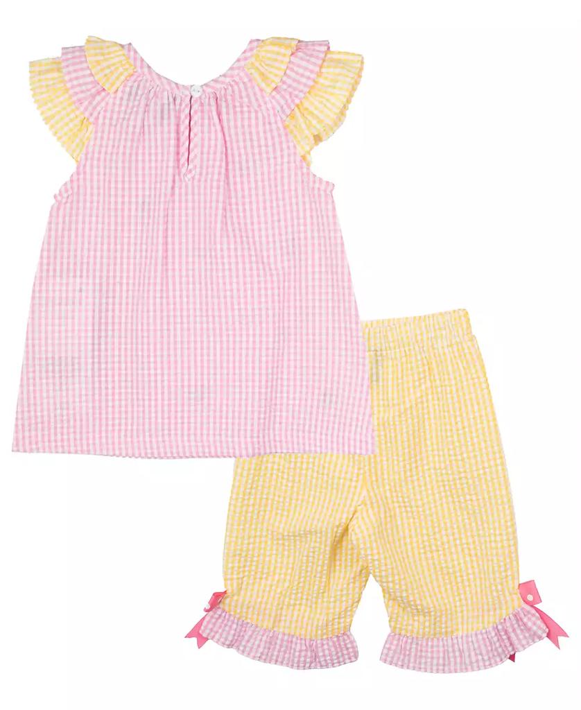 Rare Editions Baby Girl Power Mesh Dressy Top and Pant, 2-Piece Set