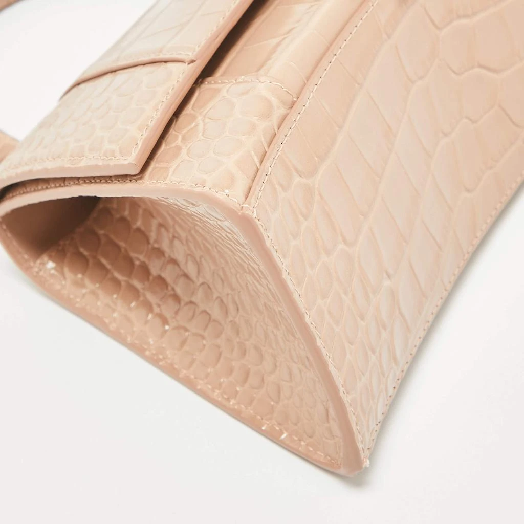 Balenciaga Balenciaga Beige Croc Embossed Leather Small Hourglass Top Handle Bag 11