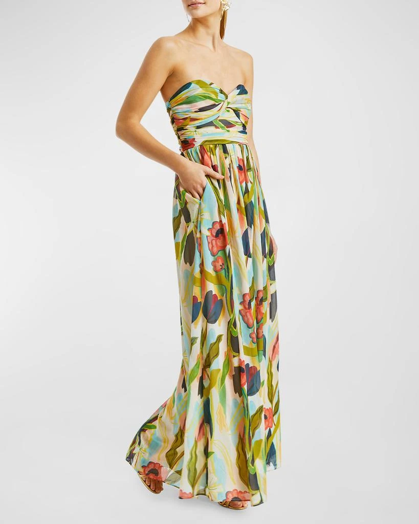 Mestiza New York Soledad Strapless Floral-Print Gown 2