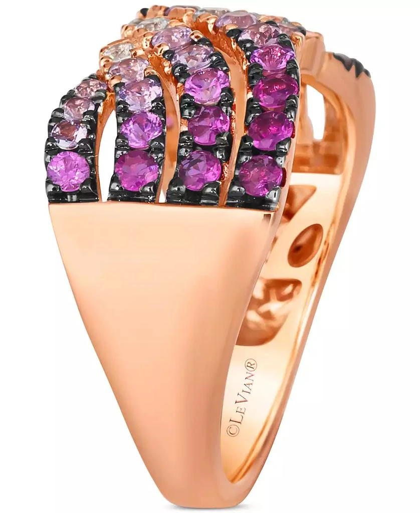 Le Vian Ombré® Pink Sapphire Ombre (1-1/6 ct. t.w.) 
 White Sapphire (1/8 ct. t.w.) Multirow Crossover Ring in 14k Rose Gold 3