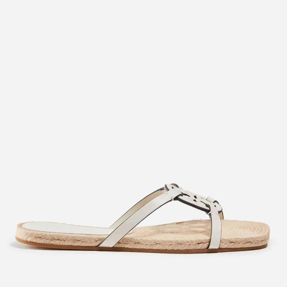 Tory Burch TORY BURCH WOMEN'S BOMBE MILLER LEATHER ESPADRILLE SLIDES 1