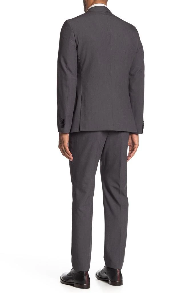 SAVILE ROW CO Brixton Grey Solid Two Button Notch Lapel Extra Trim Suit 2
