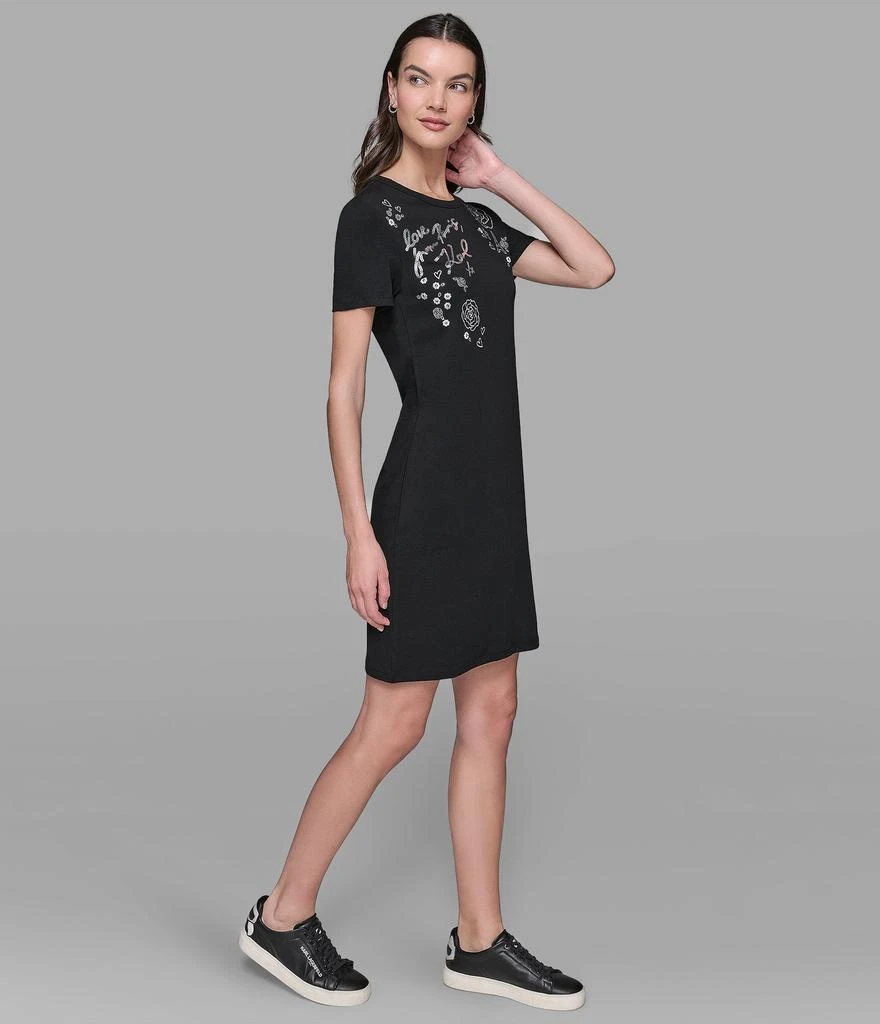 Karl Lagerfeld Paris FLORAL SPARKLE T-SHIRT DRESS 3
