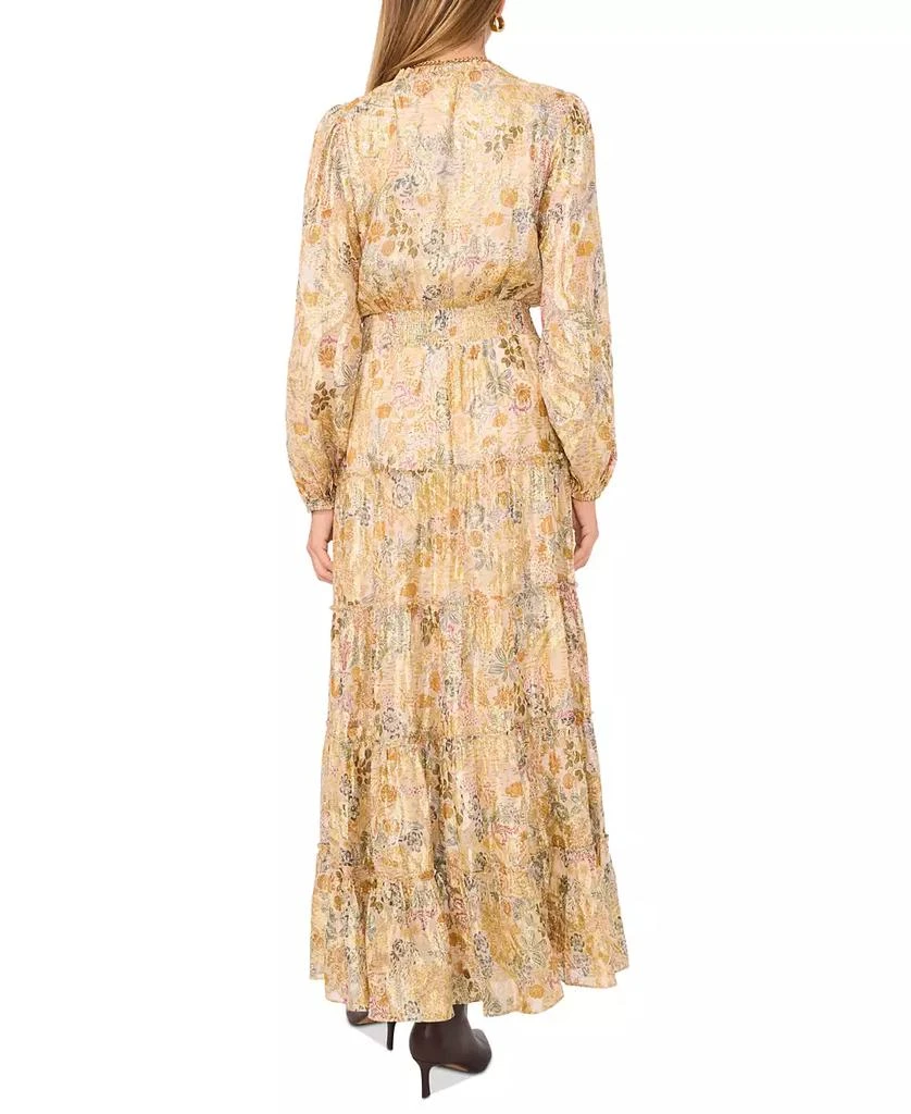 1. State Women's Printed Smocked-Waist Tiered Maxi Dress 2