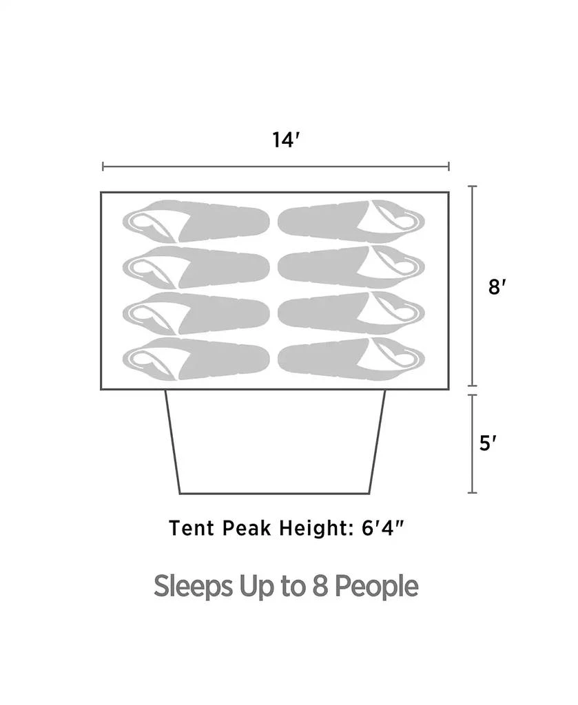 Outbound 8 Person 3 Season Easy Up Camping Dome Tent with Rainfly
Porch, Blue 8