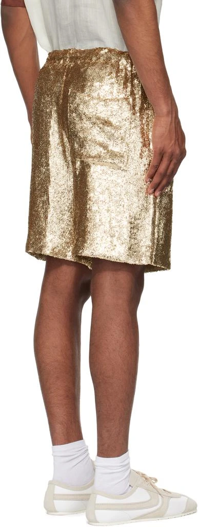 Dries Van Noten Gold Sequinned Shorts 3