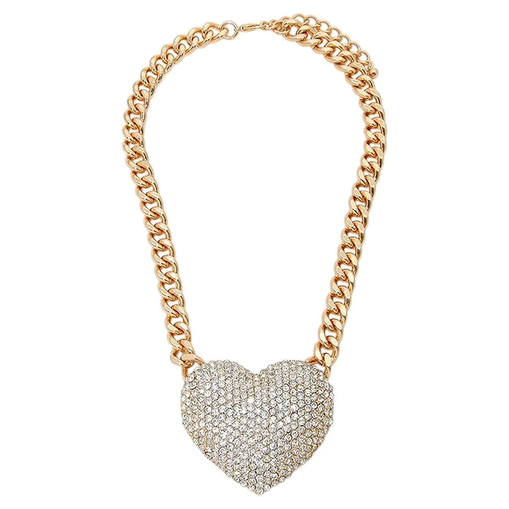 FASHNZFAB Crystal pave heart necklace 2