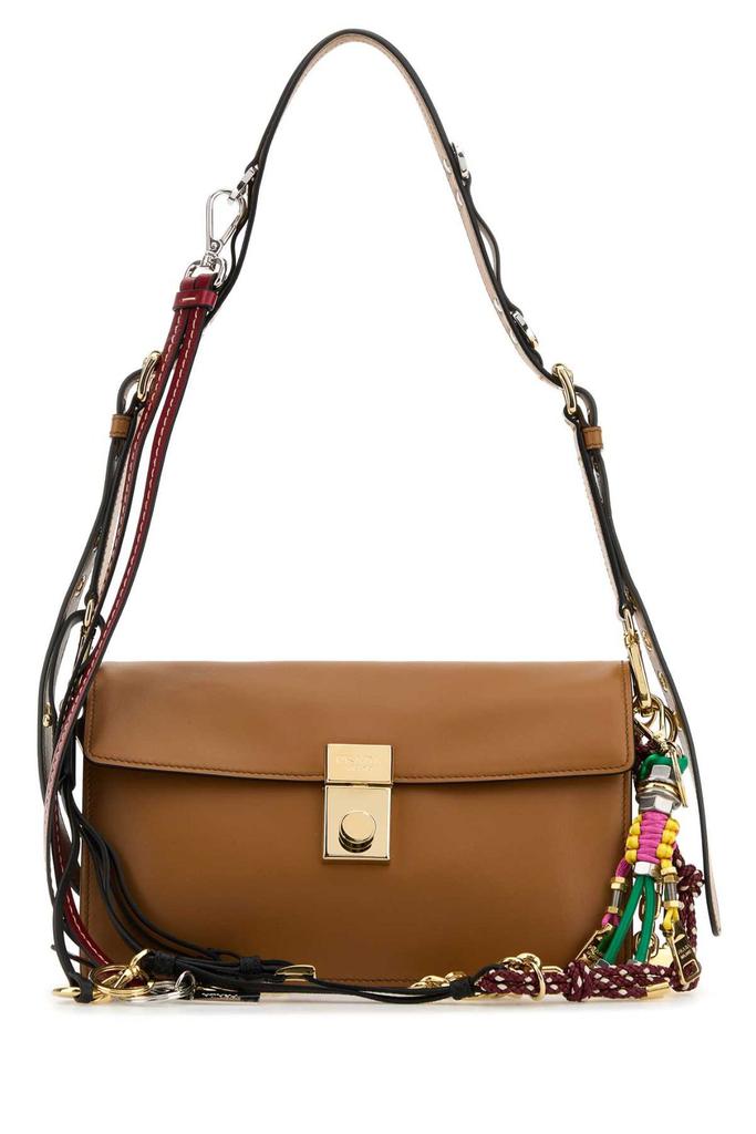 バッグチャーム PRADA PRADA SOFT SOUND LARGE CARAMEL LEATHER BAG WITH CHARMS Prada Soft Sound Large Caramel Leather Bag With Charm – LOZURI®