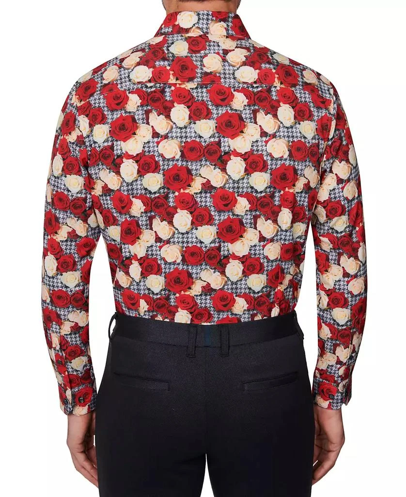 Society of Threads Men's Slim Fit Non-Iron Floral-Print Performance Stretch Dress Shirt 3