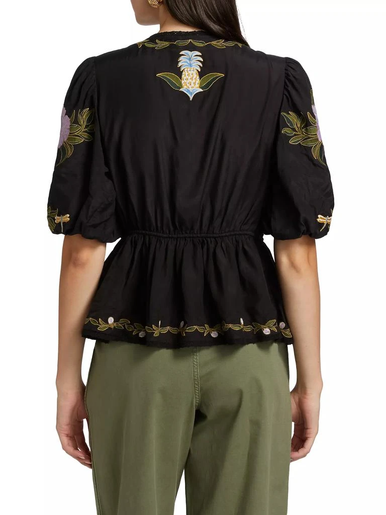 Farm Rio Winter Garden Embroidered Top 5