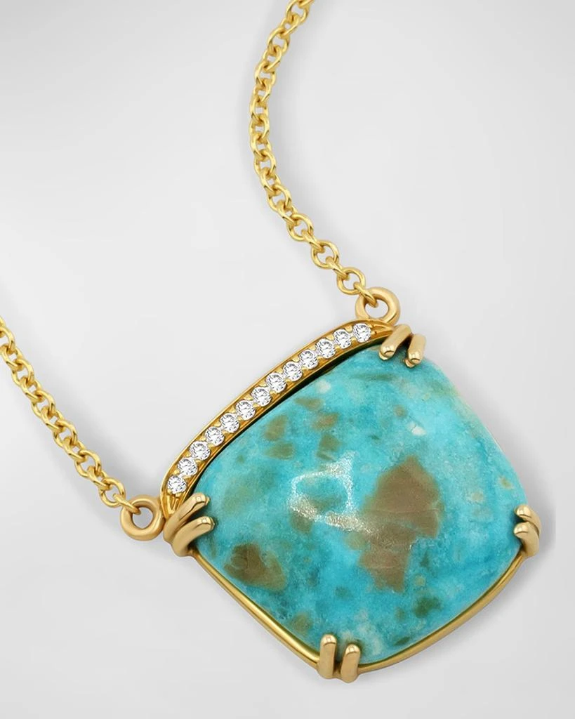 Jia Jia 18K Yellow Gold Mona Lisa Turquoise Necklace with Diamonds 3