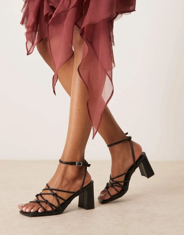 New Look New Look knotted block heeled sandal in black 1