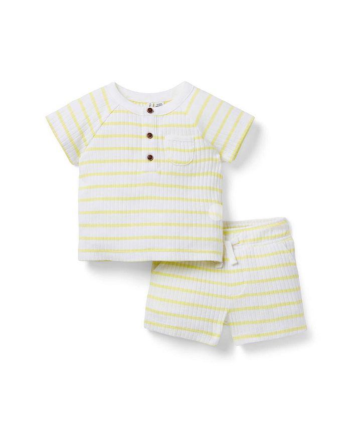 Janie and Jack Boys' Striped Ribbed Matching Set - Baby