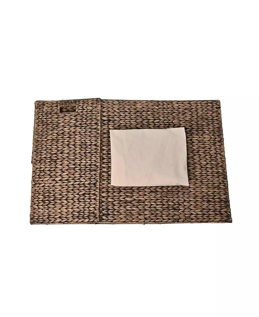 Happimess Sawyer 24" Classic Farmhouse Hand-Woven Hyacinth 2-Section Collapsible Laundry Hamper with Washable Liner 6