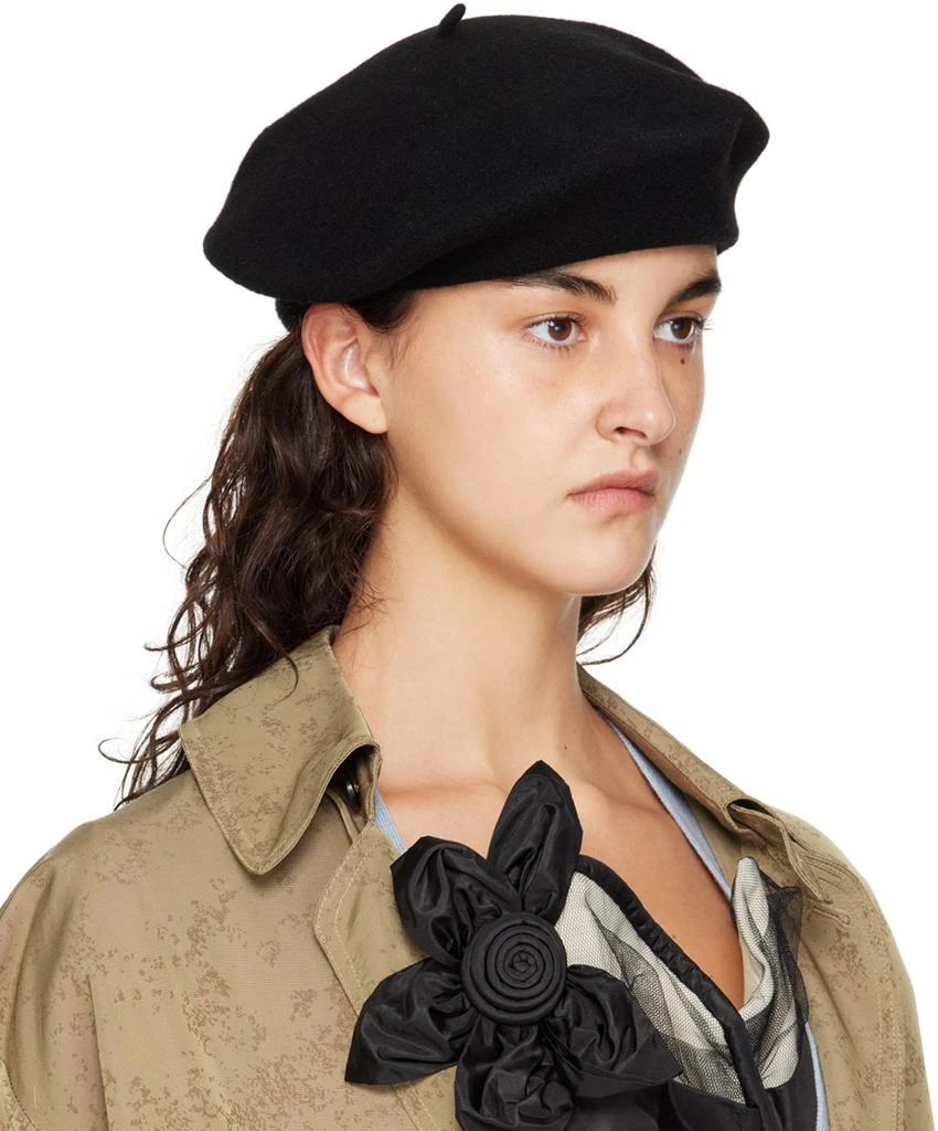 MAISON MARGIELA Black Heavy Wool Beret 2