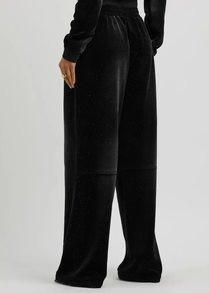 Alexander Wang Faded crystal-embellished velour sweatpants 3