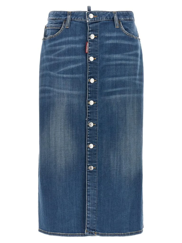 DSQUARED2 Dsquared2 Distressed Long Denim Skirt 1