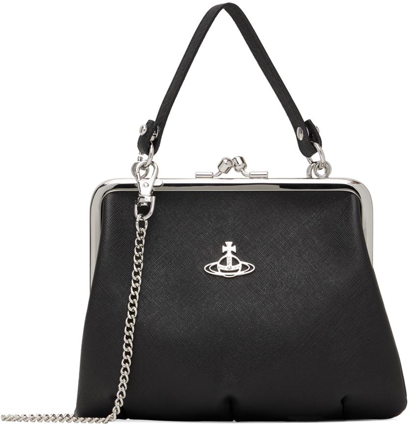 トートバッグ Vivienne Westwood Women's Granny Frame Purse Black Granny Frame leather tote bag in black - Vivienne Westwood