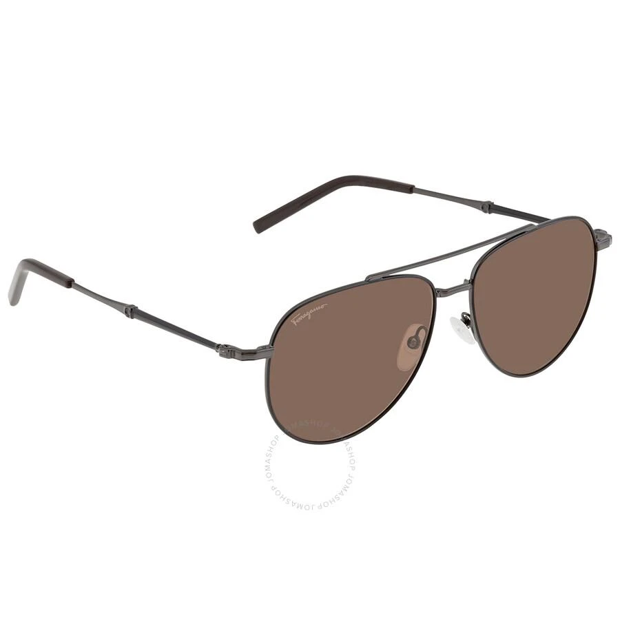 Salvatore Ferragamo Salvatore Ferragamo Brown Pilot Unisex Sunglasses SF226S 021 58 3