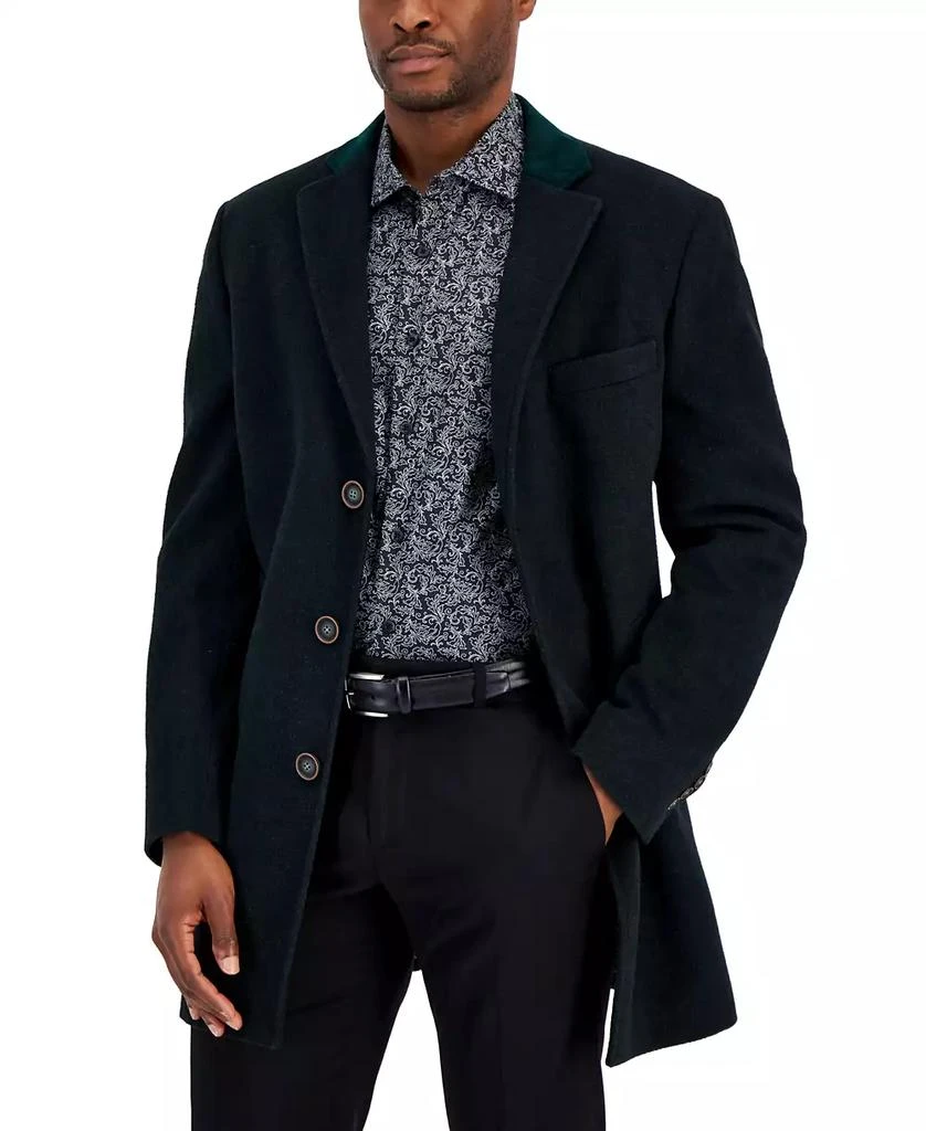 Tallia Men
s Three-Button Wool Blend Overcoat 1