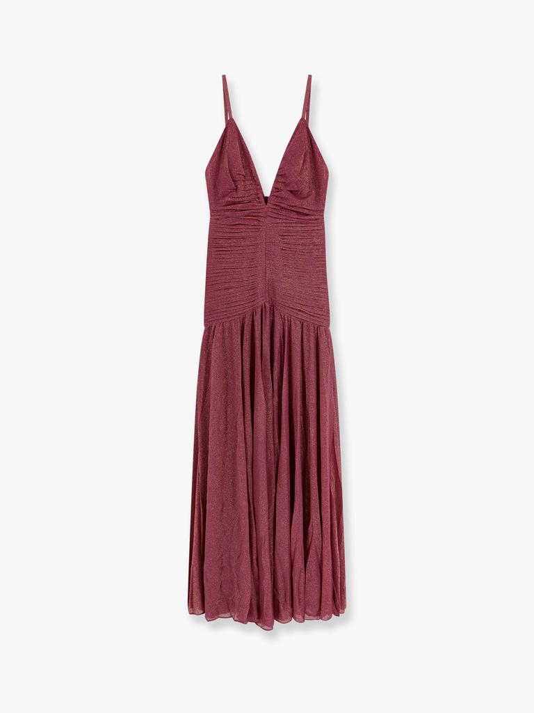 PatBO Viscose blend long dress with metallic effect