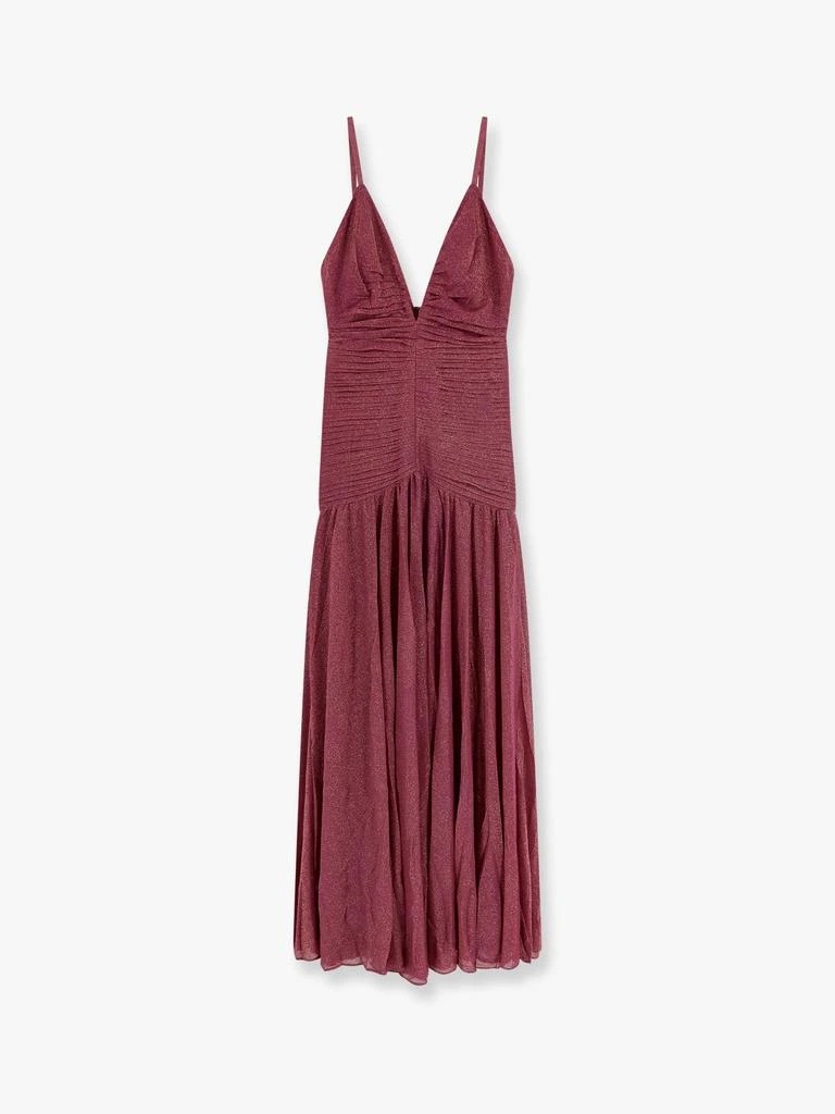 PatBO Viscose blend long dress with metallic effect 1