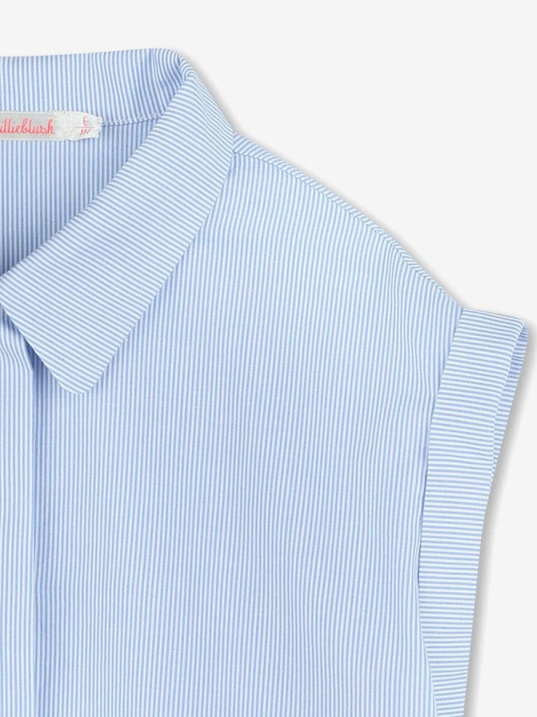 Billieblush Girls Striped Embroidered Shirt in Blue 4