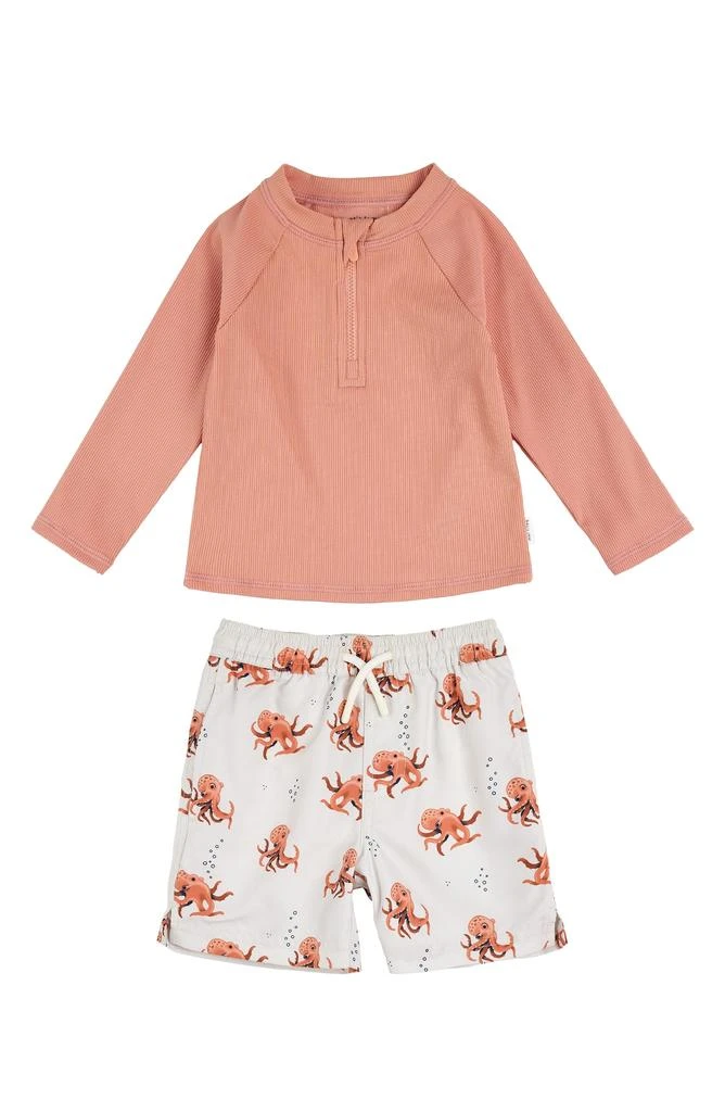 Petit Lem Rib Long Sleeve Two-Piece Rashguard Swimsuit 1