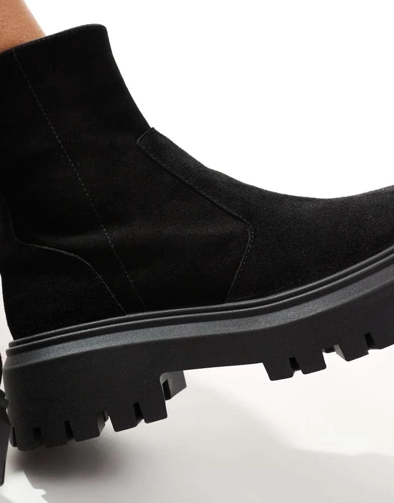 ASOS ASOS DESIGN Antigua suede sock boots in black 3