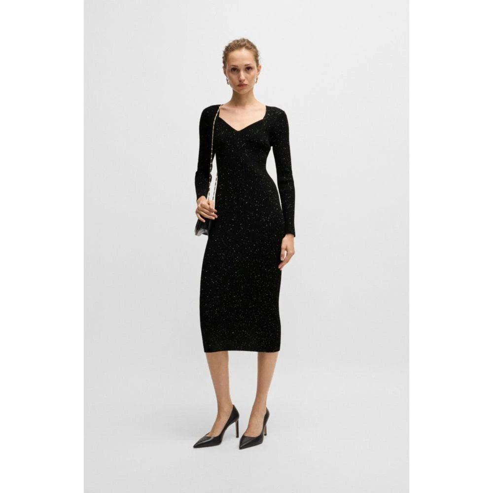 Hugo Boss Long-sleeved knitted dress with sequin embellishments 2