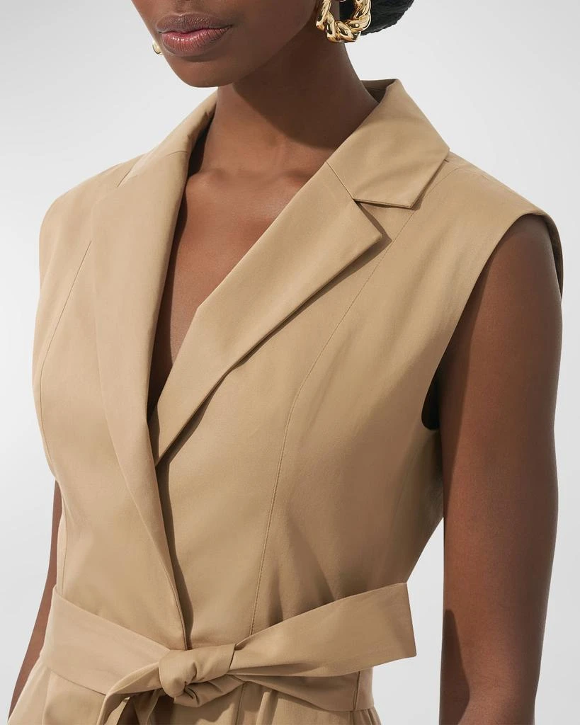 Carolina Herrera Flared Sleeveless Self-Belt Midi Trench Dress 5