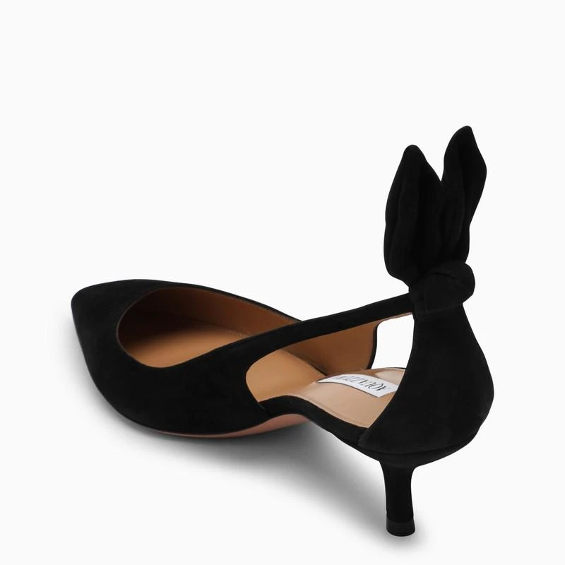 Aquazzura  BLACK BOW TIE SUEDE PUMP 4