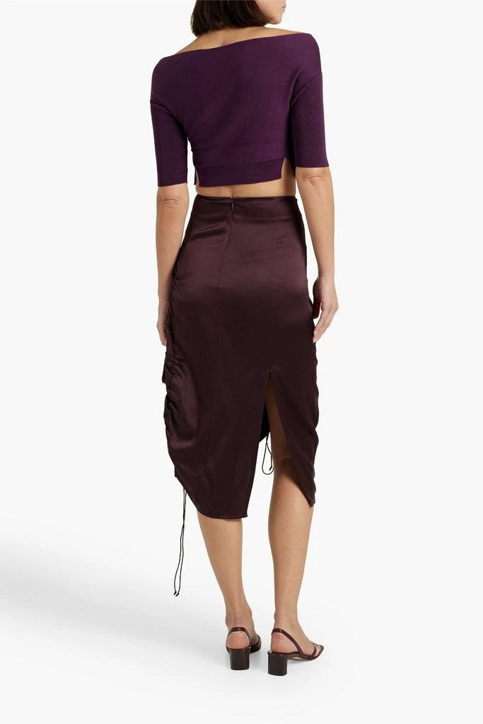 Michelle Mason Off-the-shoulder cropped cotton-blend top 3