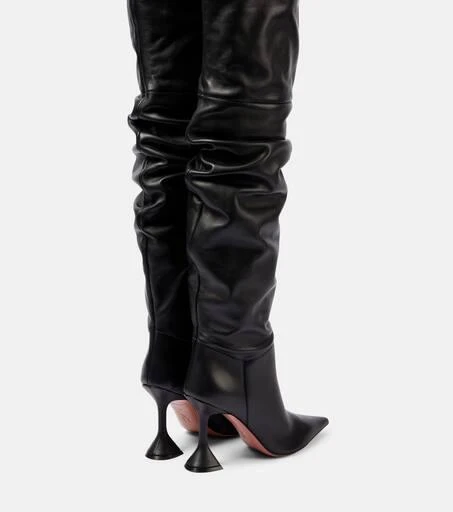 Amina Muaddi Olivia 95 leather over-the-knee boots 2