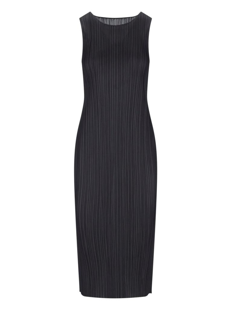 ワンピース ISSEY MIYAKE AERATE MIDI DRESS (IM46KH816 79 DARK NAVY) Issey Miyake Navy & White Aerate Midi Dress - Dresses