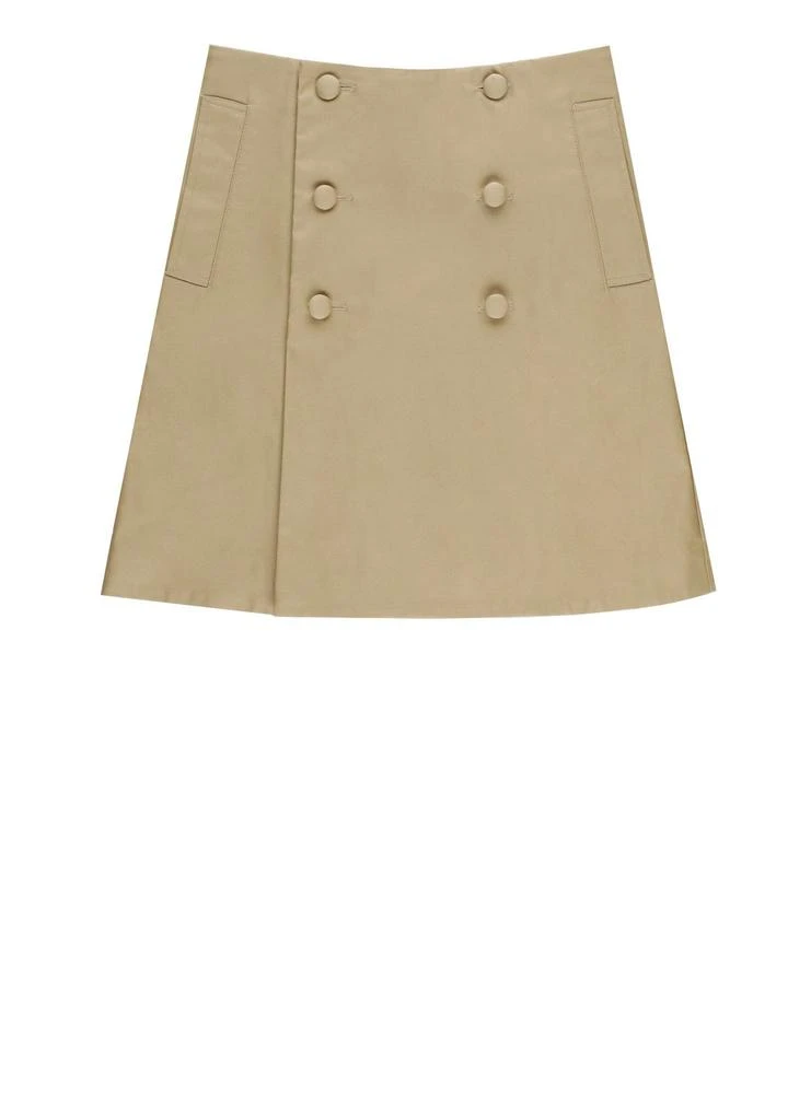 Burberry Burberry Kids Button-Front Pleated Skirt