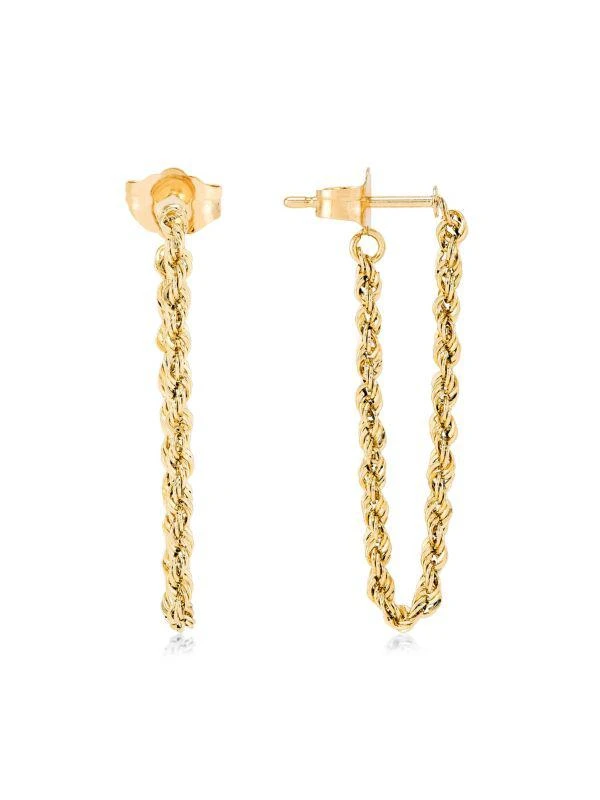 Saks Fifth Avenue 14K Yellow Gold Rope Chain Drop Earrings 1