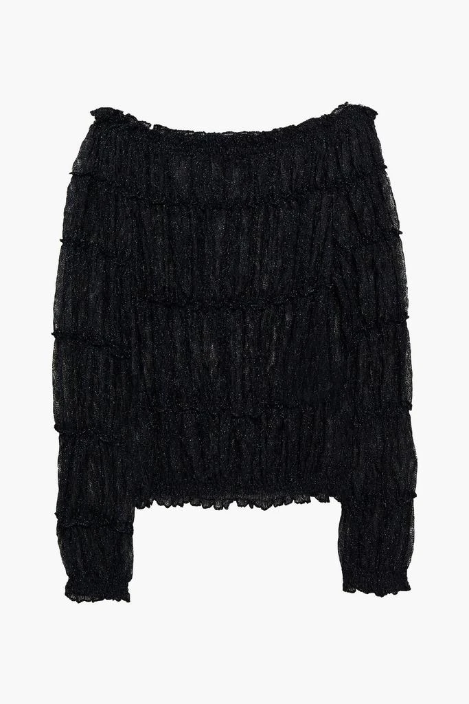 Missoni Ruched metallic crochet-knit top 1