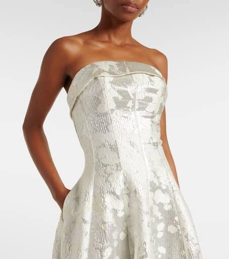 SIMKHAI Octavia lamé jacquard corset gown 4
