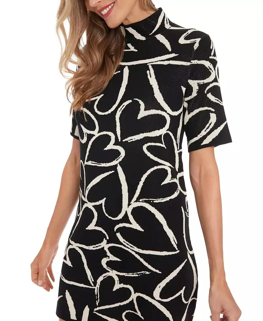 London Times Women's Mock-Neck Short-Sleeve Sweater Dress 2