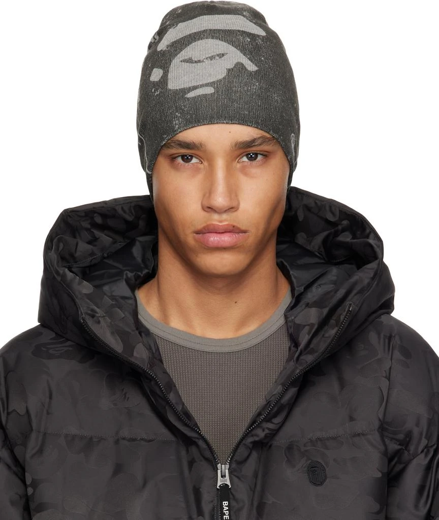 Bape Gray Ape Head Knit Beanie 1