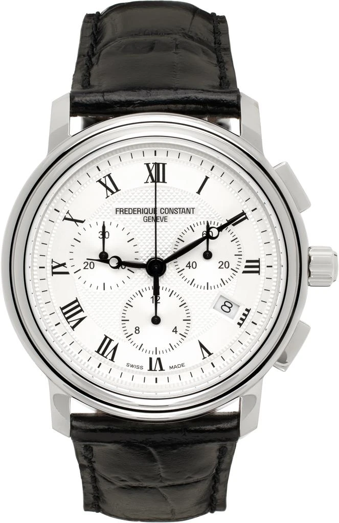 Frédérique Constant Silver & Black Classics Quartz Chronograph Watch 1