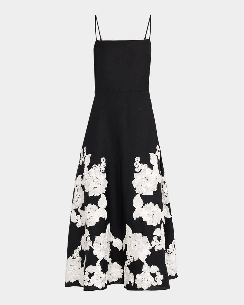 SIMKHAI Annabella Floral Embroidered Midi Dress 1