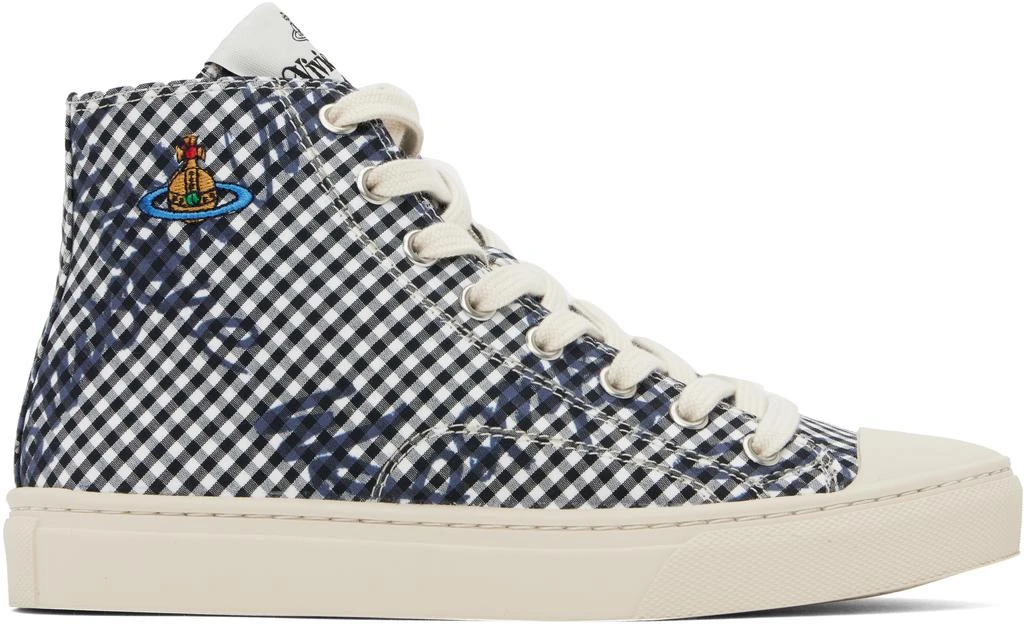 Vivienne Westwood Navy High-Top Plimsoll Sneakers 1