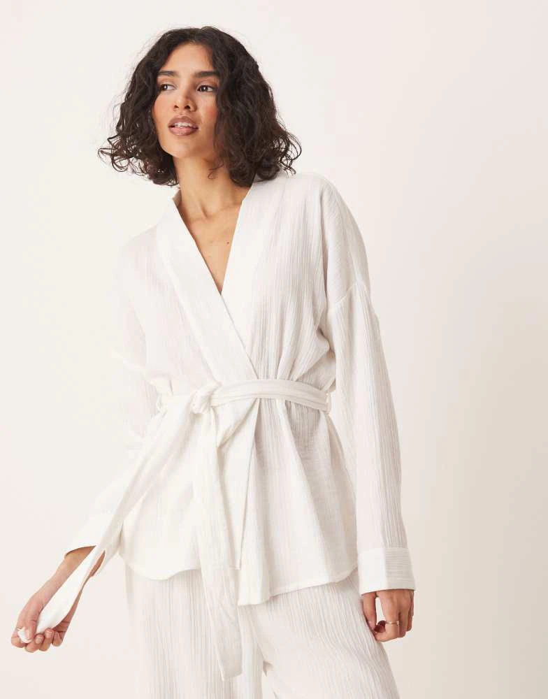 Luna Luna oversized kimono co-ord in white 1