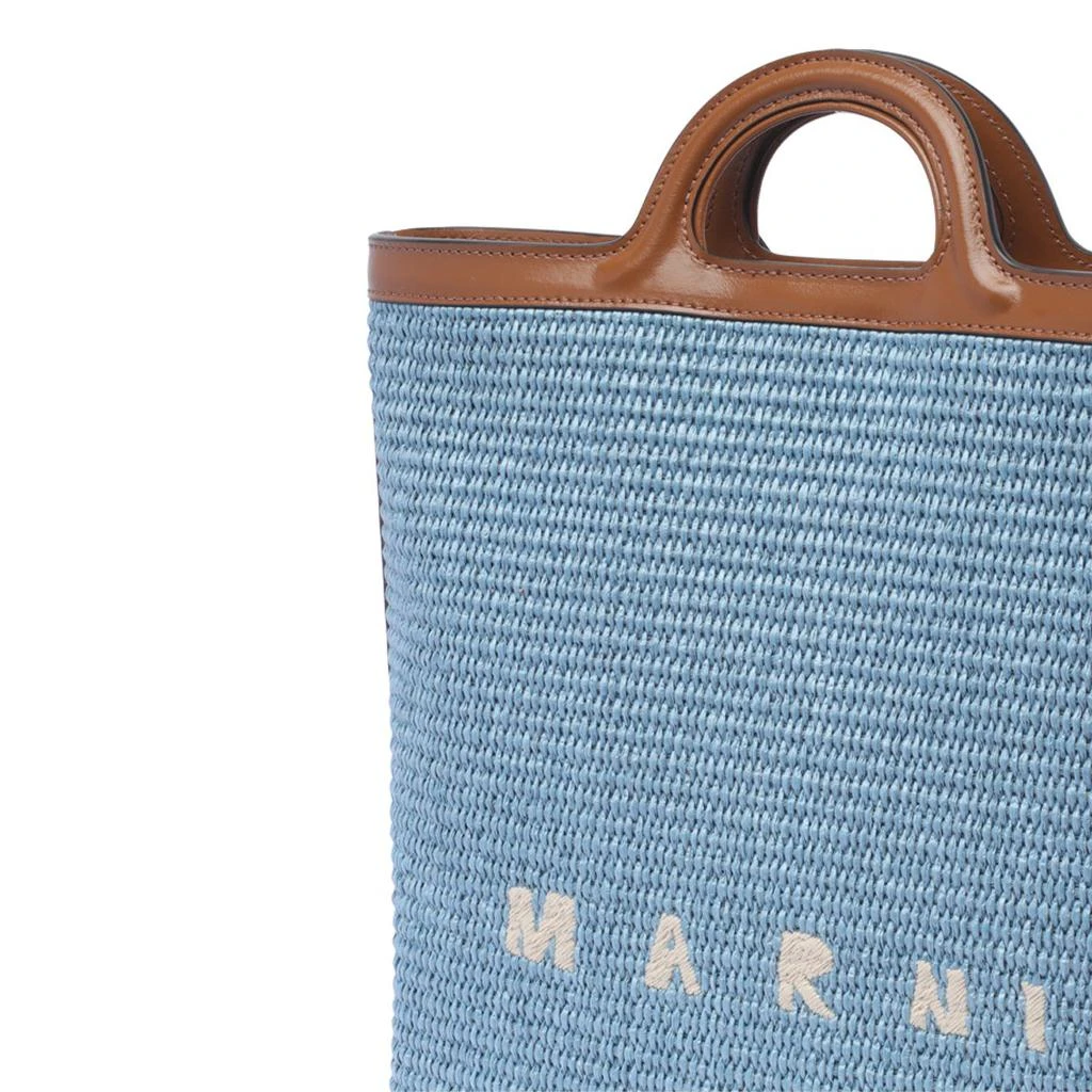 Marni Marni Tropicalia Logo Embroidered Raffia Tote Bag 4
